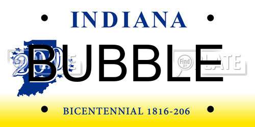 BUBBLE Indiana License Plate