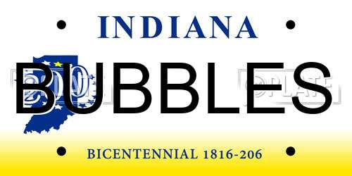 BUBBLES Indiana License Plate