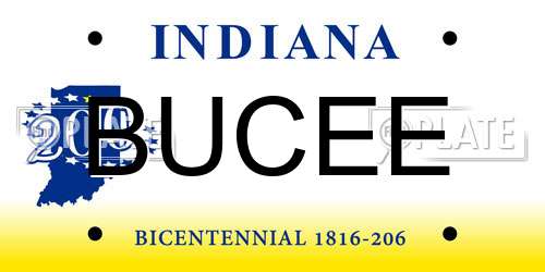 BUCEE Indiana License Plate