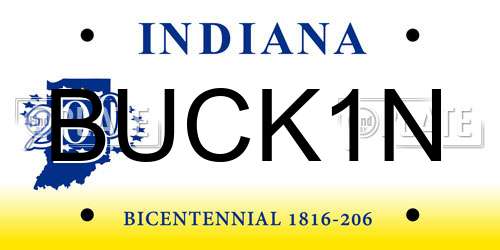 BUCK1N Indiana License Plate