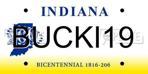 BUCKI19 Indiana License Plate