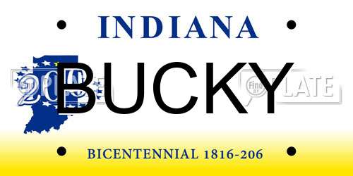BUCKY Indiana License Plate