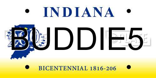 BUDDIE5 Indiana License Plate