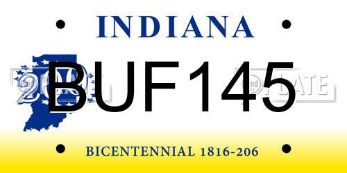 BUF145 Indiana License Plate