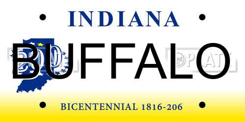 BUFFALO Indiana License Plate