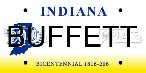 BUFFETT Indiana License Plate