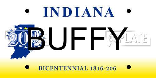 BUFFY Indiana License Plate