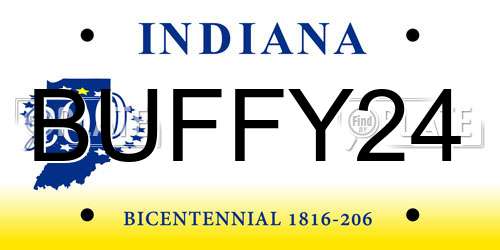 BUFFY24 Indiana License Plate