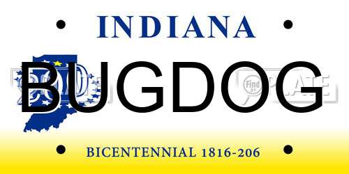 BUGDOG Indiana License Plate