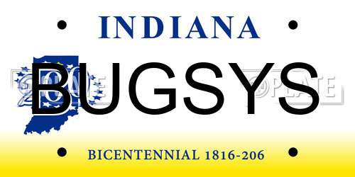 BUGSYS Indiana License Plate