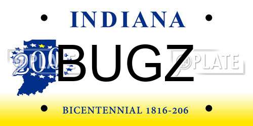 BUGZ Indiana License Plate