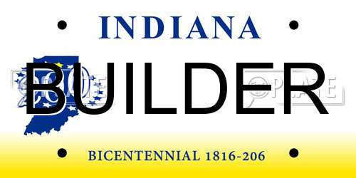 BUILDER Indiana License Plate