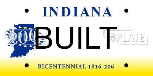BUILT Indiana License Plate