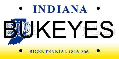 BUKEYES Indiana License Plate