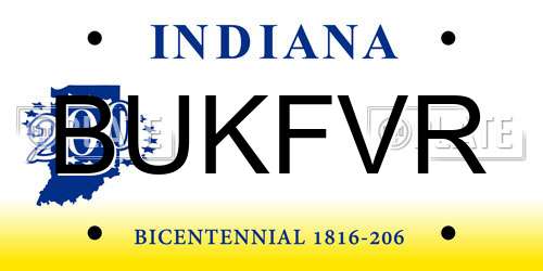 BUKFVR Indiana License Plate