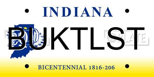 BUKTLST Indiana License Plate