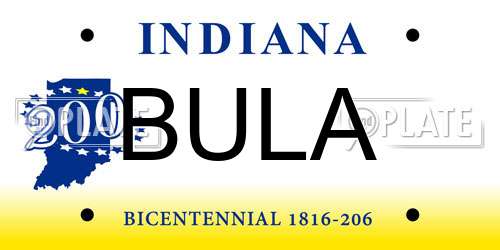BULA Indiana License Plate