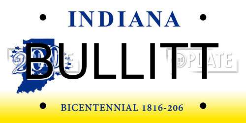 BULLITT Indiana License Plate