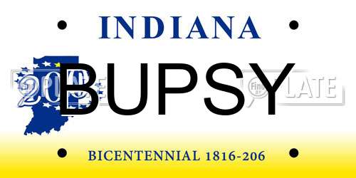 BUPSY Indiana License Plate