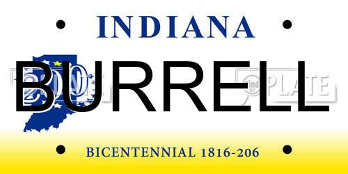 BURRELL Indiana License Plate