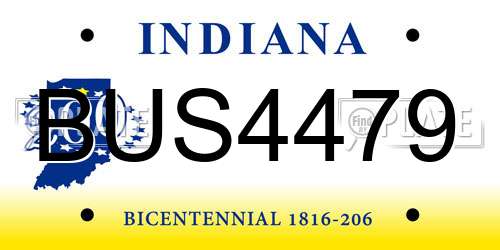 BUS4479 Indiana License Plate