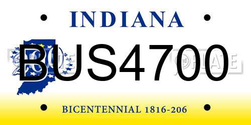 BUS4700 Indiana License Plate
