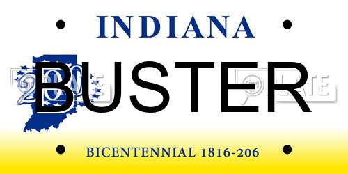 BUSTER Indiana License Plate