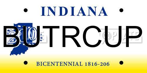 BUTRCUP Indiana License Plate