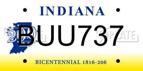 BUU737 Indiana License Plate