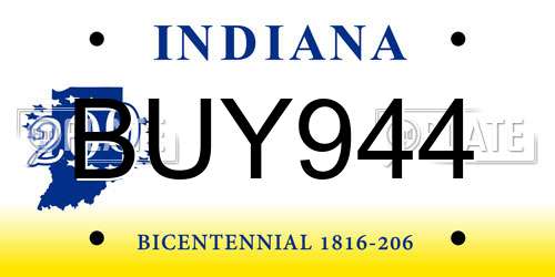 BUY944 Indiana License Plate