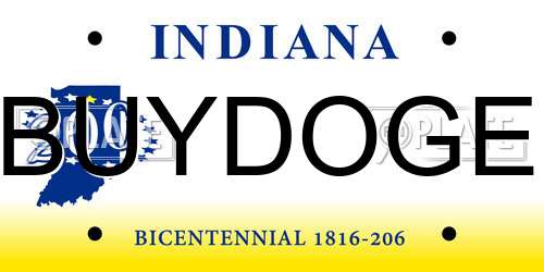 BUYDOGE Indiana License Plate