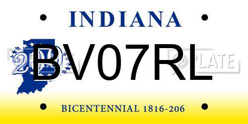 BV07RL Indiana License Plate