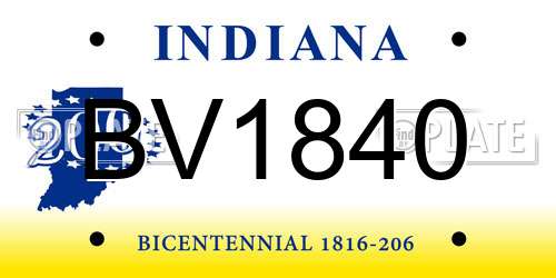 BV1840 Indiana License Plate