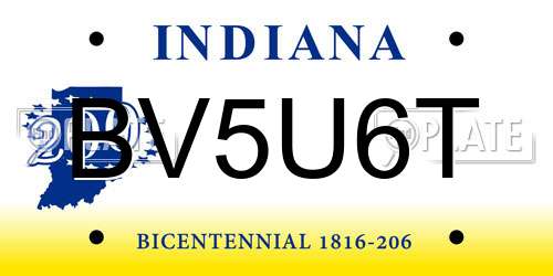 BV5U6T Indiana License Plate