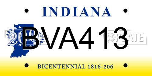 BVA413 Indiana License Plate