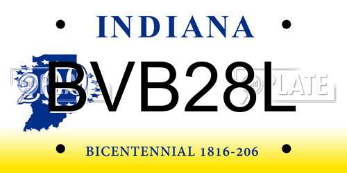 BVB28L Indiana License Plate