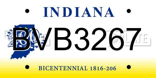 BVB3267 Indiana License Plate