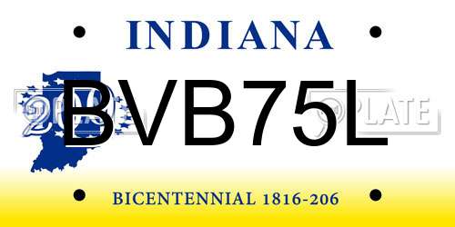 BVB75L Indiana License Plate