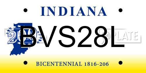 BVS28L Indiana License Plate