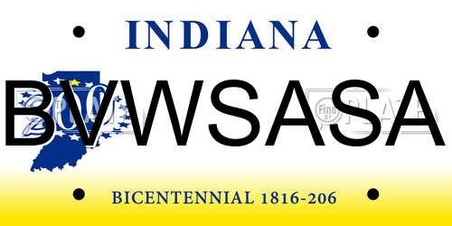 BVWSASA Indiana License Plate