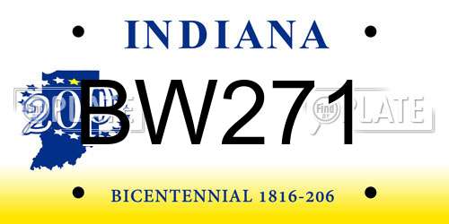 BW271 Indiana License Plate