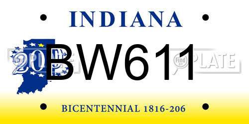 BW611 Indiana License Plate