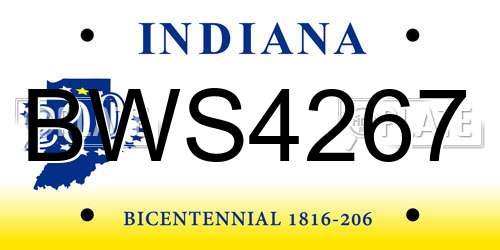 BWS4267 Indiana License Plate