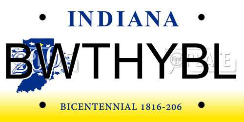 BWTHYBL Indiana License Plate