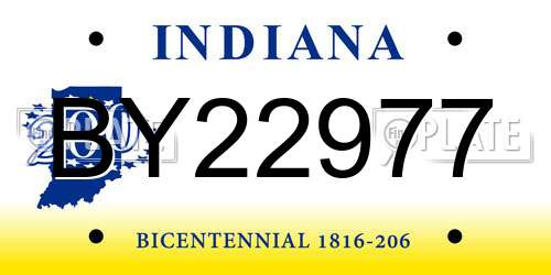 BY22977 Indiana License Plate