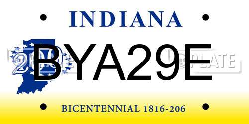 BYA29E Indiana License Plate