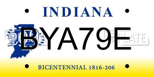 BYA79E Indiana License Plate