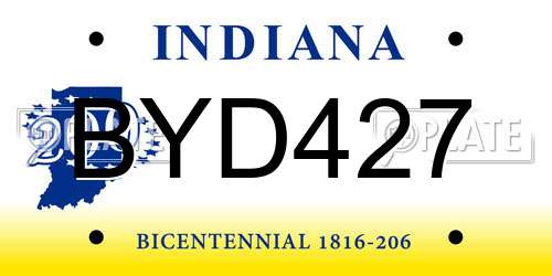 BYD427 Indiana License Plate