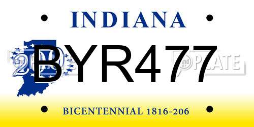 BYR477 Indiana License Plate