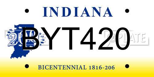 BYT420 Indiana License Plate